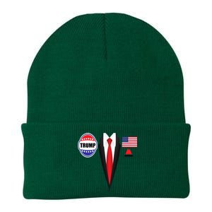 President Trump Shirt Suit Halloween Lazy Costume Flag Knit Cap Winter Beanie