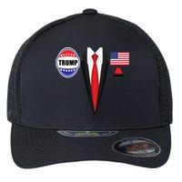 President Trump Shirt Suit Halloween Lazy Costume Flag Flexfit Unipanel Trucker Cap