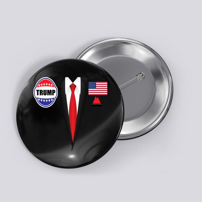 President Trump Shirt Suit Halloween Lazy Costume Flag Button