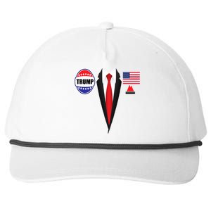 President Trump Shirt Suit Halloween Lazy Costume Flag Snapback Five-Panel Rope Hat