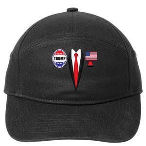 President Trump Shirt Suit Halloween Lazy Costume Flag 7-Panel Snapback Hat