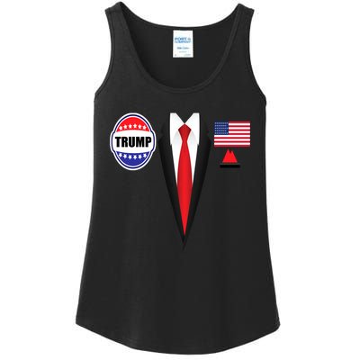 President Trump Shirt Suit Halloween Lazy Costume Flag Ladies Essential Tank