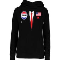 President Trump Shirt Suit Halloween Lazy Costume Flag Womens Funnel Neck Pullover Hood