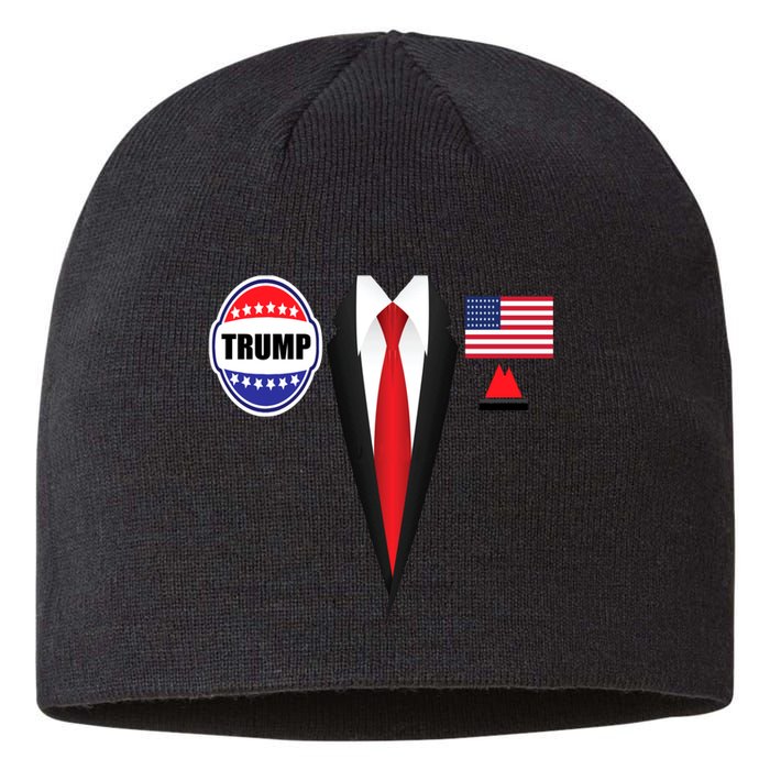 President Trump Shirt Suit Halloween Lazy Costume Flag Sustainable Beanie