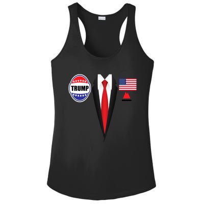 President Trump Shirt Suit Halloween Lazy Costume Flag Ladies PosiCharge Competitor Racerback Tank