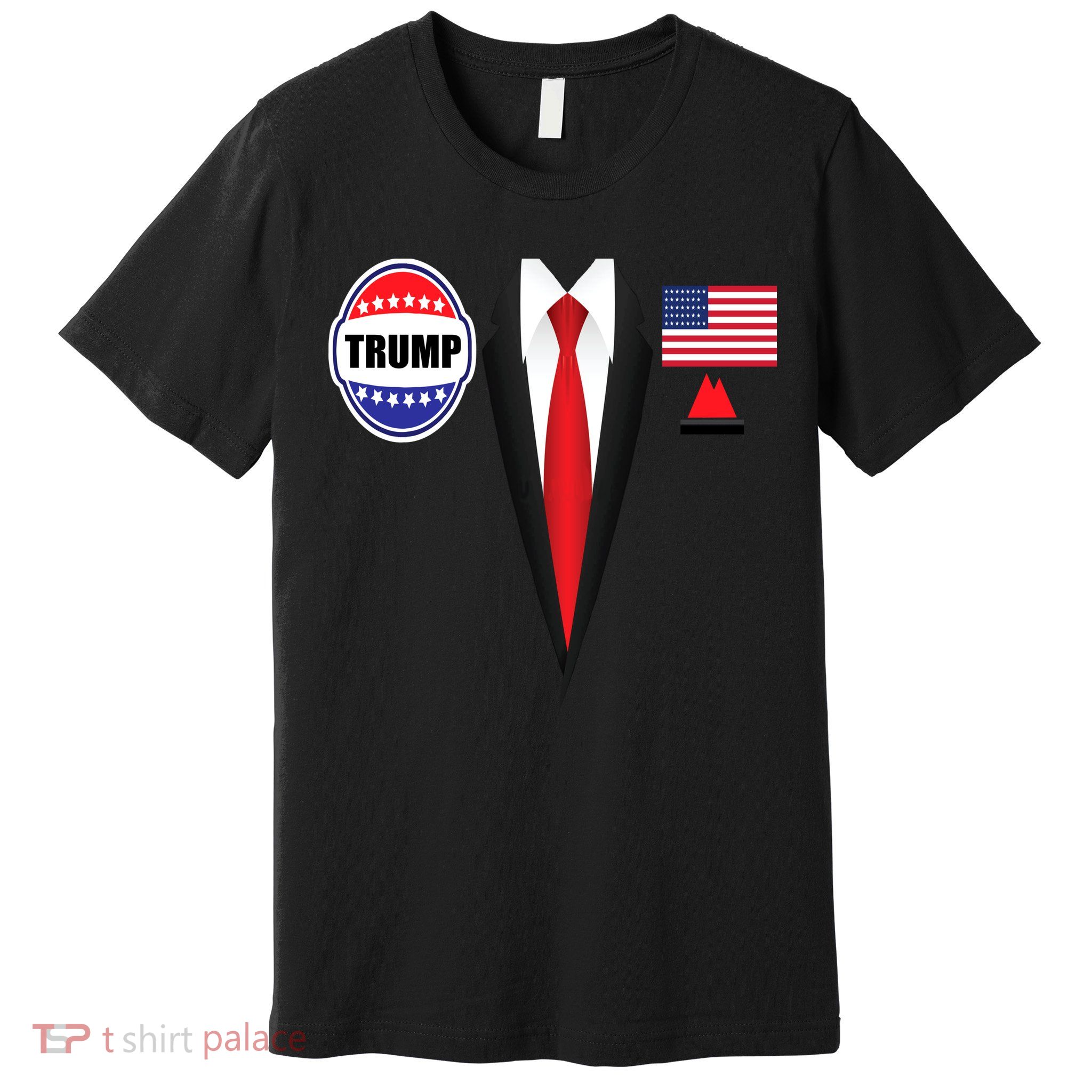 President Trump Shirt Suit Halloween Lazy Costume Flag Premium T-Shirt