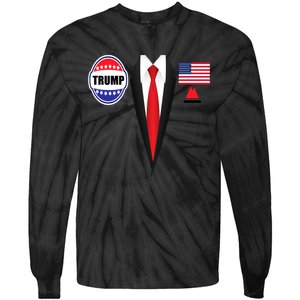 President Trump Shirt Suit Halloween Lazy Costume Flag Tie-Dye Long Sleeve Shirt