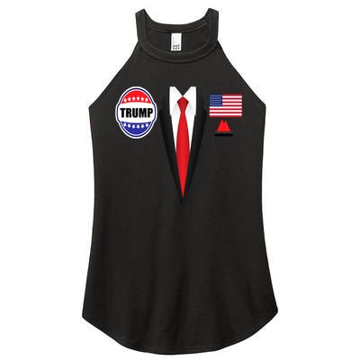 President Trump Shirt Suit Halloween Lazy Costume Flag Women's Perfect Tri Rocker Tank