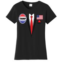 President Trump Shirt Suit Halloween Lazy Costume Flag Women's T-Shirt