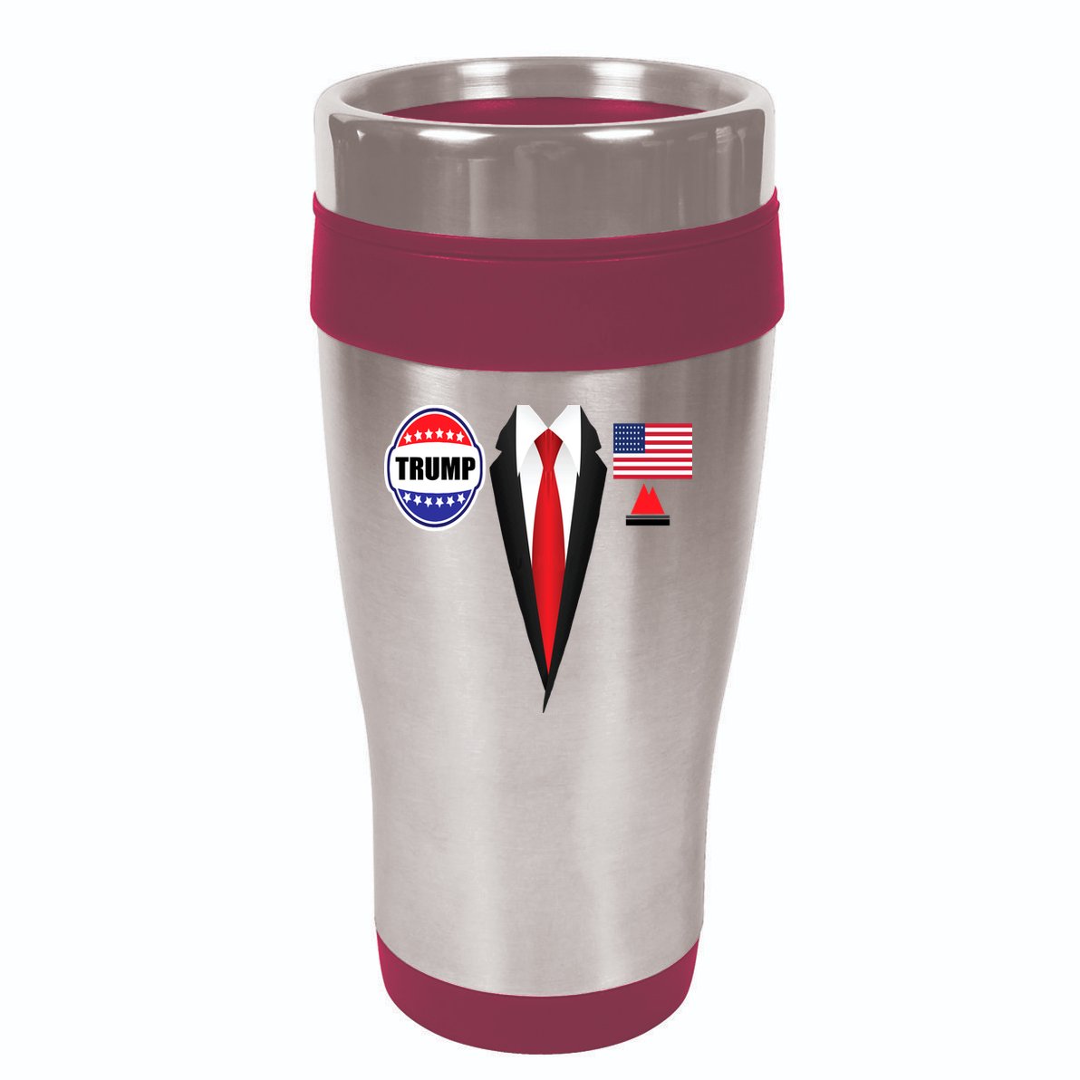 President Trump Shirt Suit Halloween Lazy Costume Flag 16oz Travel Tumbler