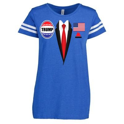 President Trump Shirt Suit Halloween Lazy Costume Flag Enza Ladies Jersey Football T-Shirt