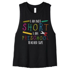 Preschool Teacher Short PreK Teacher Women's Racerback Cropped Tank