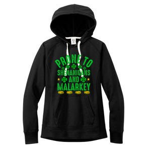 Prone To Shenanigans And Malarkey St Patricks Day Men Women's Fleece Hoodie