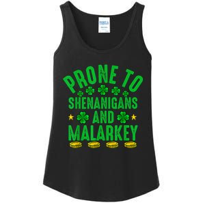 Prone To Shenanigans And Malarkey St Patricks Day Men Ladies Essential Tank