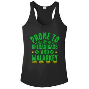 Prone To Shenanigans And Malarkey St Patricks Day Men Ladies PosiCharge Competitor Racerback Tank