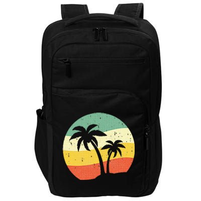 Palm Tree Summer Retro Sunshine Summer Vacation Impact Tech Backpack