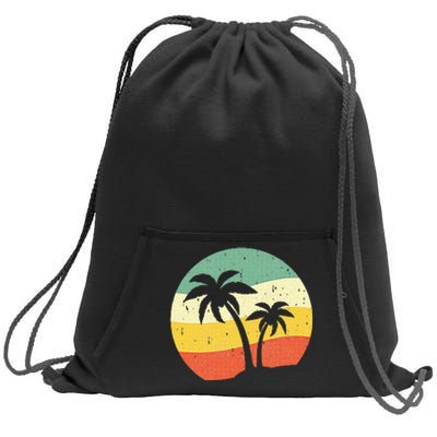 Palm Tree Summer Retro Sunshine Summer Vacation Sweatshirt Cinch Pack Bag