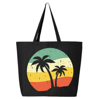 Palm Tree Summer Retro Sunshine Summer Vacation 25L Jumbo Tote