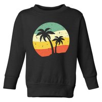 Palm Tree Summer Retro Sunshine Summer Vacation Toddler Sweatshirt