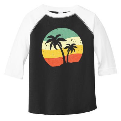 Palm Tree Summer Retro Sunshine Summer Vacation Toddler Fine Jersey T-Shirt