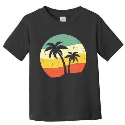 Palm Tree Summer Retro Sunshine Summer Vacation Toddler T-Shirt