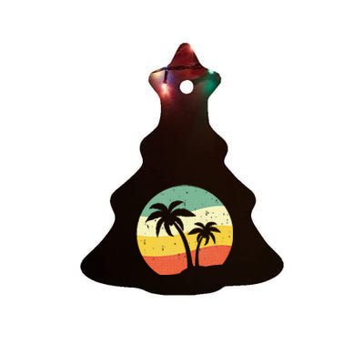 Palm Tree Summer Retro Sunshine Summer Vacation Ceramic Tree Ornament