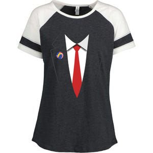 President Trump Suit US President Easy Costume Enza Ladies Jersey Colorblock Tee