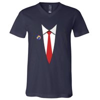 President Trump Suit US President Easy Costume V-Neck T-Shirt