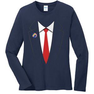 President Trump Suit US President Easy Costume Ladies Long Sleeve Shirt