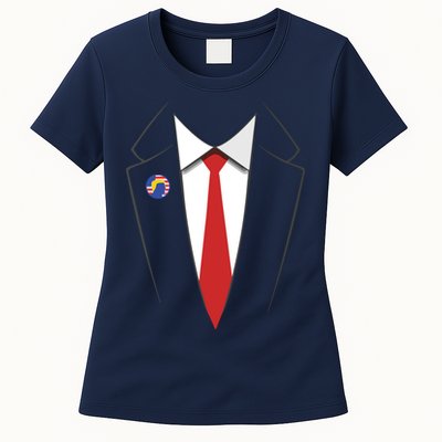 President Trump Suit US President Easy Costume Womens T-Shirt