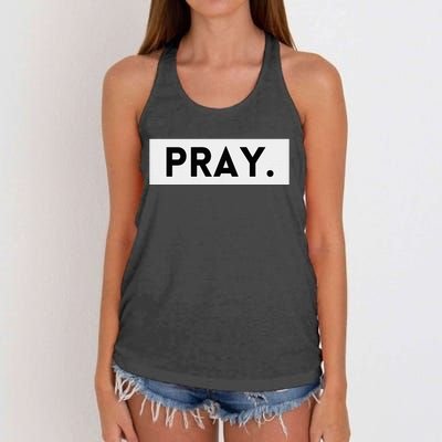 Pray Trendy Spiritual Christian Women's Knotted Racerback Tank