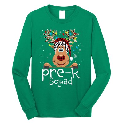 Pre-K Teacher Squad Reindeer Funny Teacher Christmas Xmas Long Sleeve Shirt