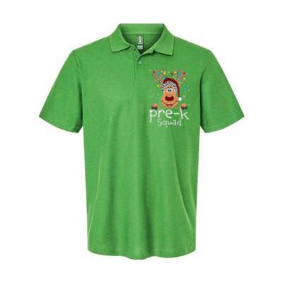 Pre-K Teacher Squad Reindeer Funny Teacher Christmas Xmas Softstyle Adult Sport Polo