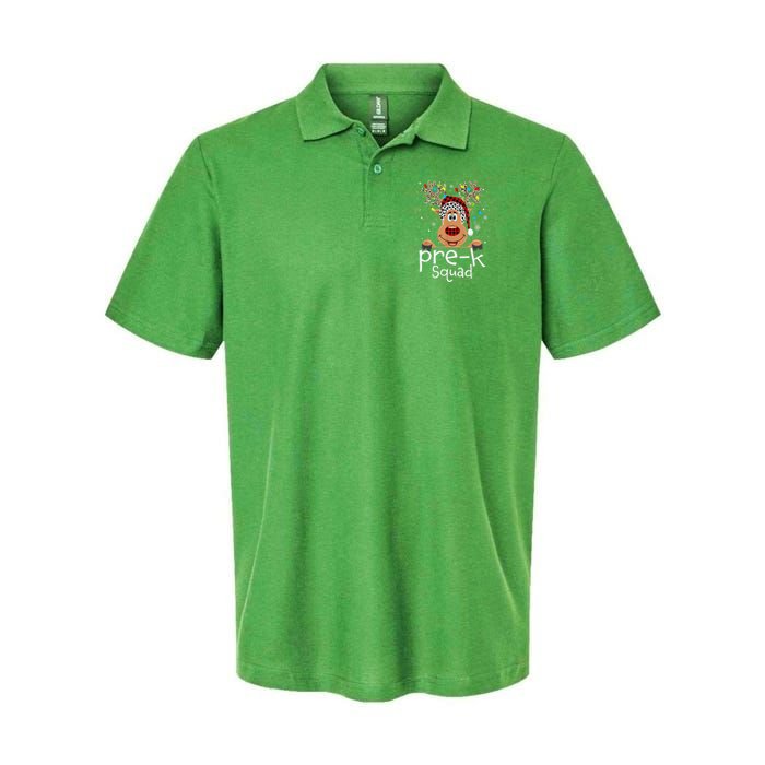 Pre-K Teacher Squad Reindeer Funny Teacher Christmas Xmas Softstyle Adult Sport Polo