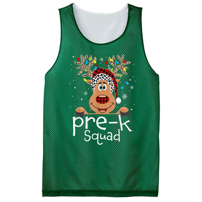 Pre-K Teacher Squad Reindeer Funny Teacher Christmas Xmas Mesh Reversible Basketball Jersey Tank