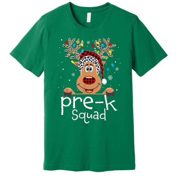 Pre-K Teacher Squad Reindeer Funny Teacher Christmas Xmas Premium T-Shirt