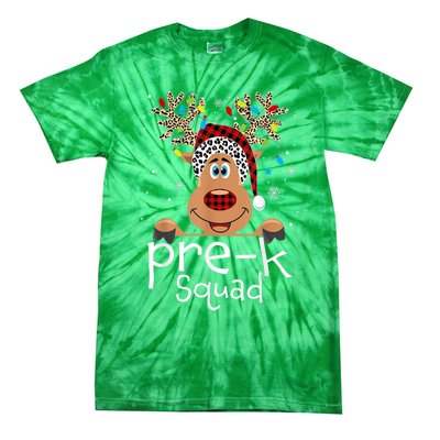 Pre-K Teacher Squad Reindeer Funny Teacher Christmas Xmas Tie-Dye T-Shirt