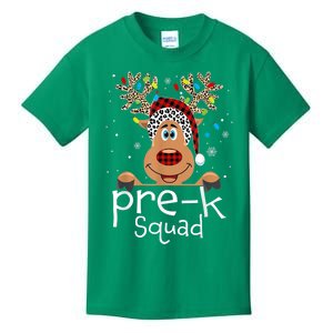 Pre-K Teacher Squad Reindeer Funny Teacher Christmas Xmas Kids T-Shirt