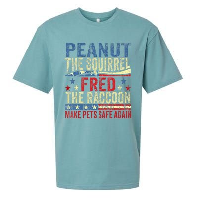 Peanut The Squirrel Fred The Raccoon Make Pets Safe Again Sueded Cloud Jersey T-Shirt