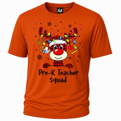 Prek Teacher Squad Reindeer Funny Teacher Christmas Xmas Gift Cooling Performance Crew T-Shirt