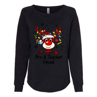 Prek Teacher Squad Reindeer Funny Teacher Christmas Xmas Gift Womens California Wash Sweatshirt