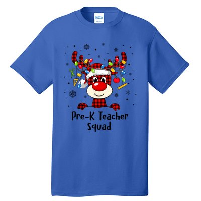 Prek Teacher Squad Reindeer Funny Teacher Christmas Xmas Gift Tall T-Shirt