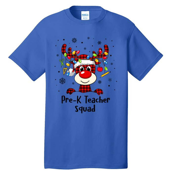 Prek Teacher Squad Reindeer Funny Teacher Christmas Xmas Gift Tall T-Shirt