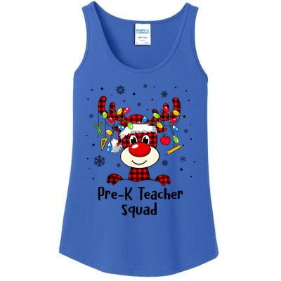 Prek Teacher Squad Reindeer Funny Teacher Christmas Xmas Gift Ladies Essential Tank