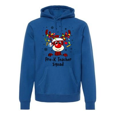 Prek Teacher Squad Reindeer Funny Teacher Christmas Xmas Gift Premium Hoodie