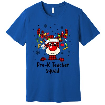 Prek Teacher Squad Reindeer Funny Teacher Christmas Xmas Gift Premium T-Shirt