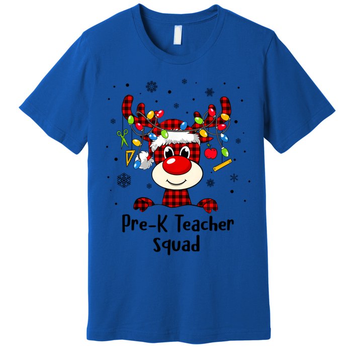 Prek Teacher Squad Reindeer Funny Teacher Christmas Xmas Gift Premium T-Shirt