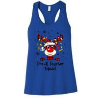 Prek Teacher Squad Reindeer Funny Teacher Christmas Xmas Gift Women's Racerback Tank