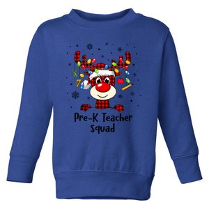 Prek Teacher Squad Reindeer Funny Teacher Christmas Xmas Gift Toddler Sweatshirt