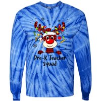 Prek Teacher Squad Reindeer Funny Teacher Christmas Xmas Gift Tie-Dye Long Sleeve Shirt